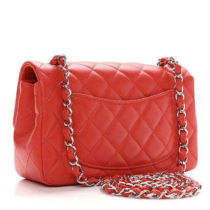Chanel Lambskin Quilted Mini Rectangular Flap Red 3 of 9