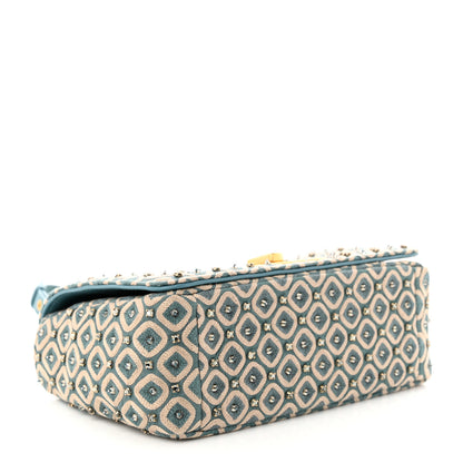 Christian Dior Calfskin Strass Embroidered Small Caro Bag Blue 4 of 13
