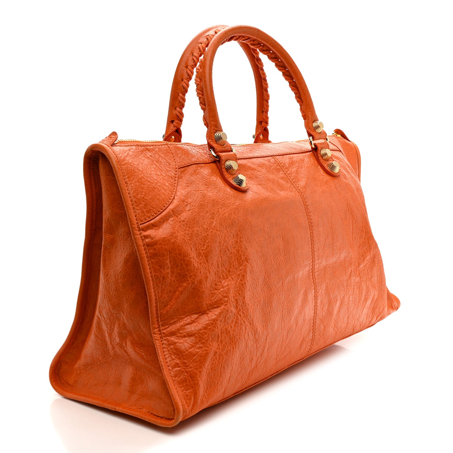 Agneau Giant 12 Gold Hardware Work Tangerine