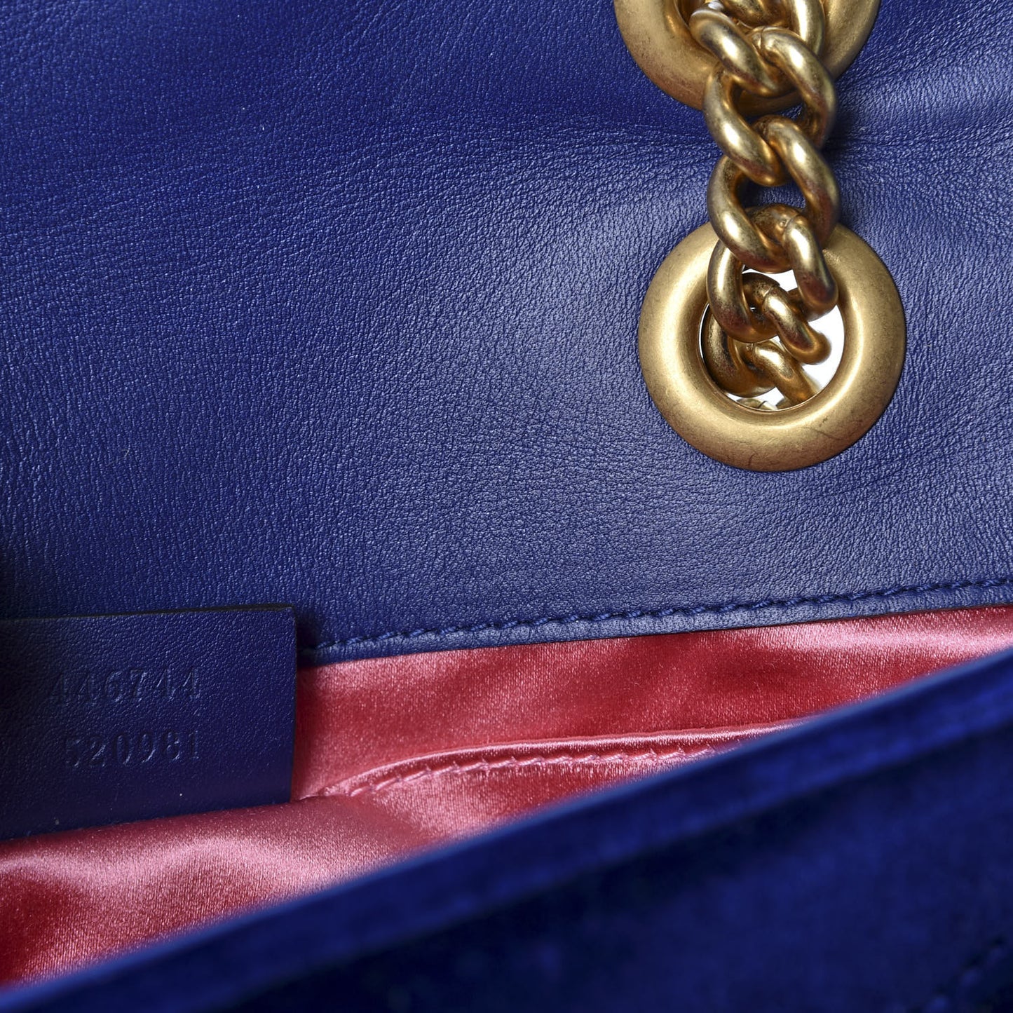 Velvet Matelasse Mini GG Marmont Shoulder Bag Cobalt Blue