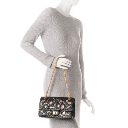 Chanel Aged Calfskin Lucky Charms 2.55 Reissue 225 Flap Black 2 of 8