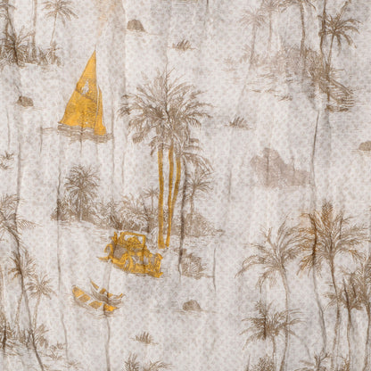 Louis Vuitton Cotton Linen Toile Etole De Louis Pareo Beige 4 of 7