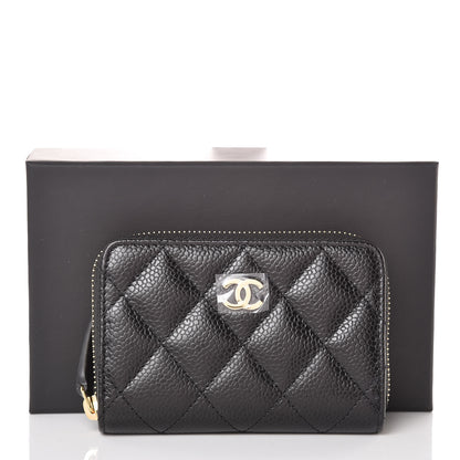 Chanel Caviar Quilted Zip Coin Purse Black 8 of 8