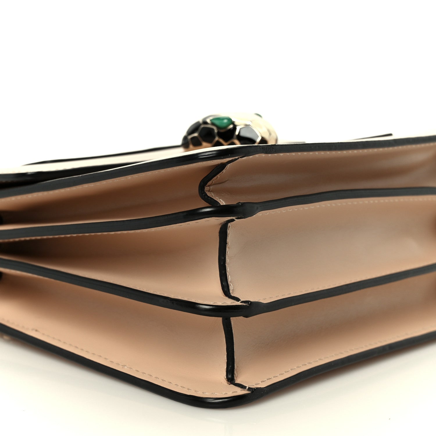 Bulgari Calfskin Serpenti Forever Top Handle Beige Green 12 of 13