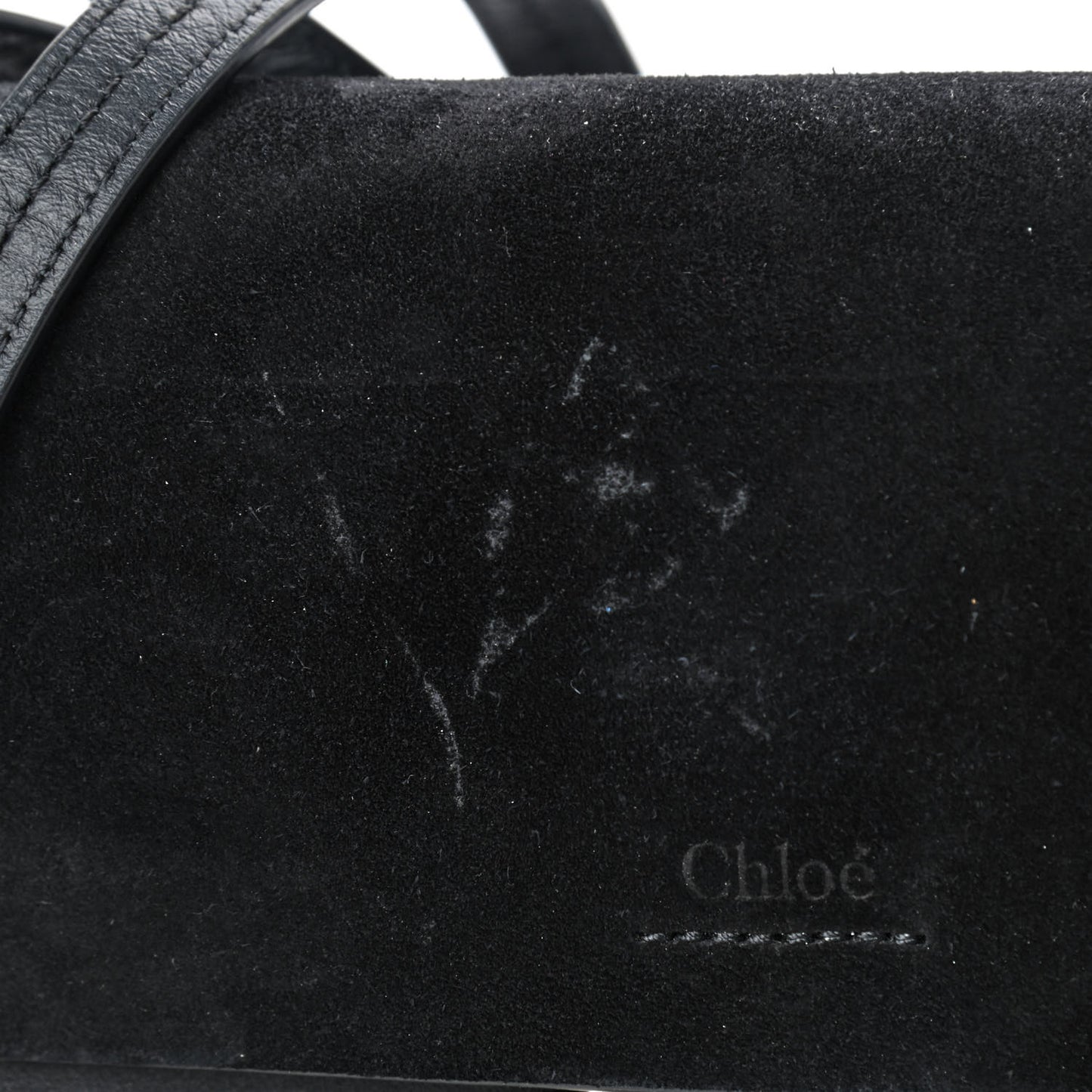 Suede Calfskin Small Faye Shoulder Bag Black