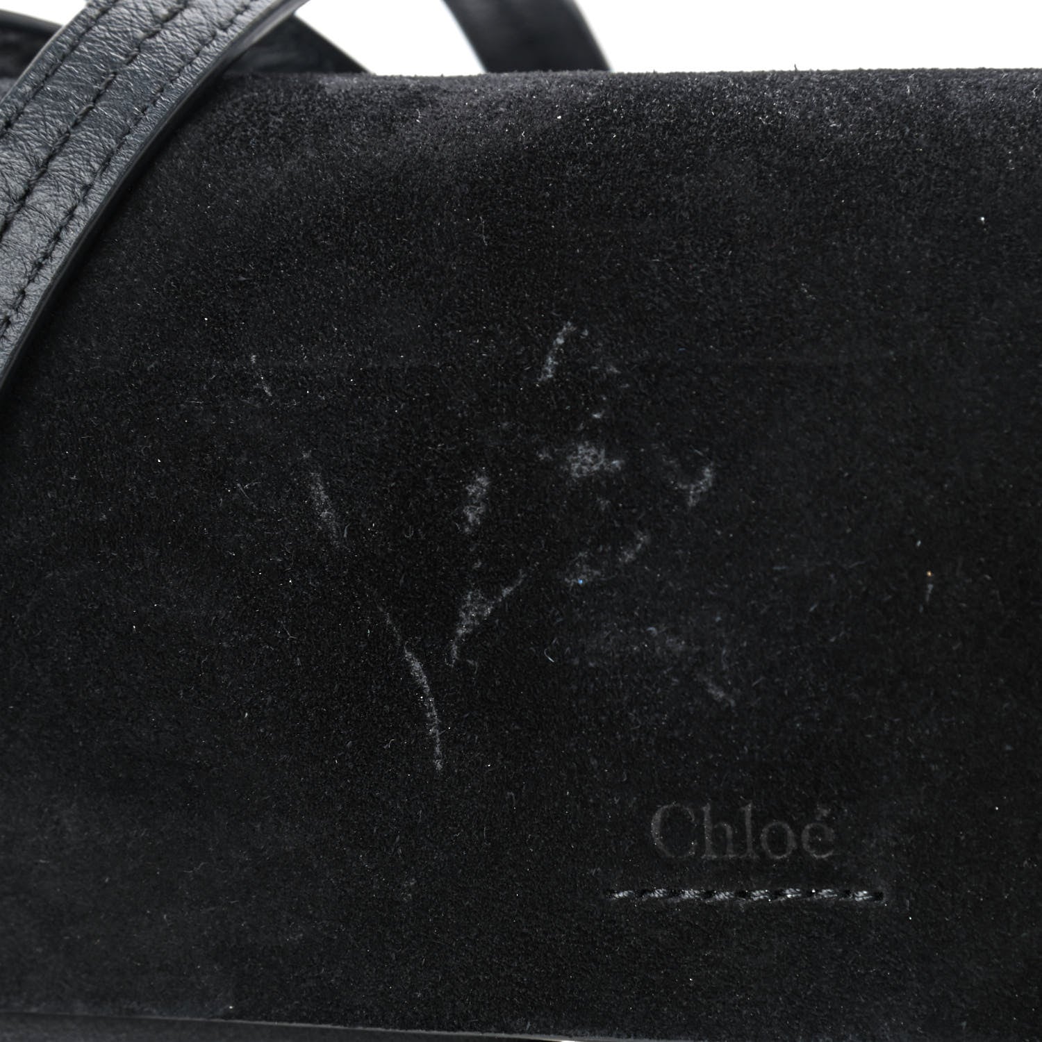 Chloe Suede Calfskin Small Faye Shoulder Bag Black 9 of 9