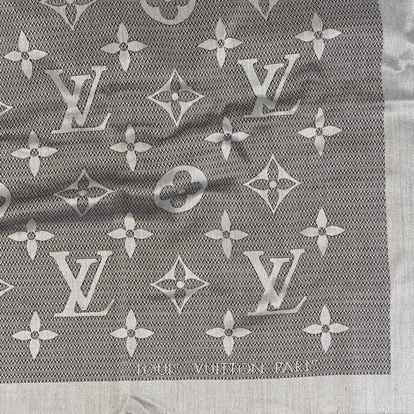 Silk Wool Beyond Monogram Shawl Silver