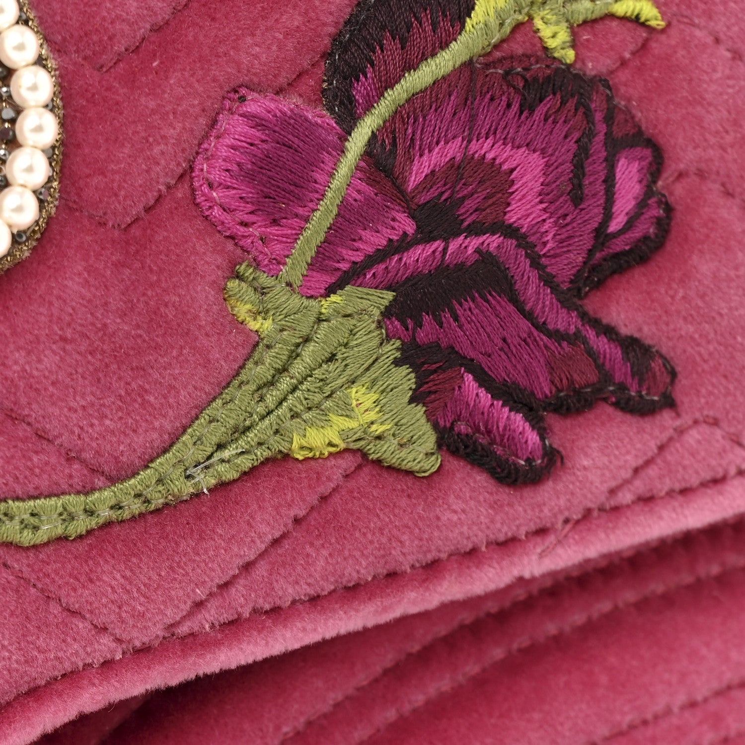 Gucci Velvet Matelasse Blind for Love Embroidered Medium GG Marmont Shoulder Bag Light Raspberry Rose Multicolor 12 of 13