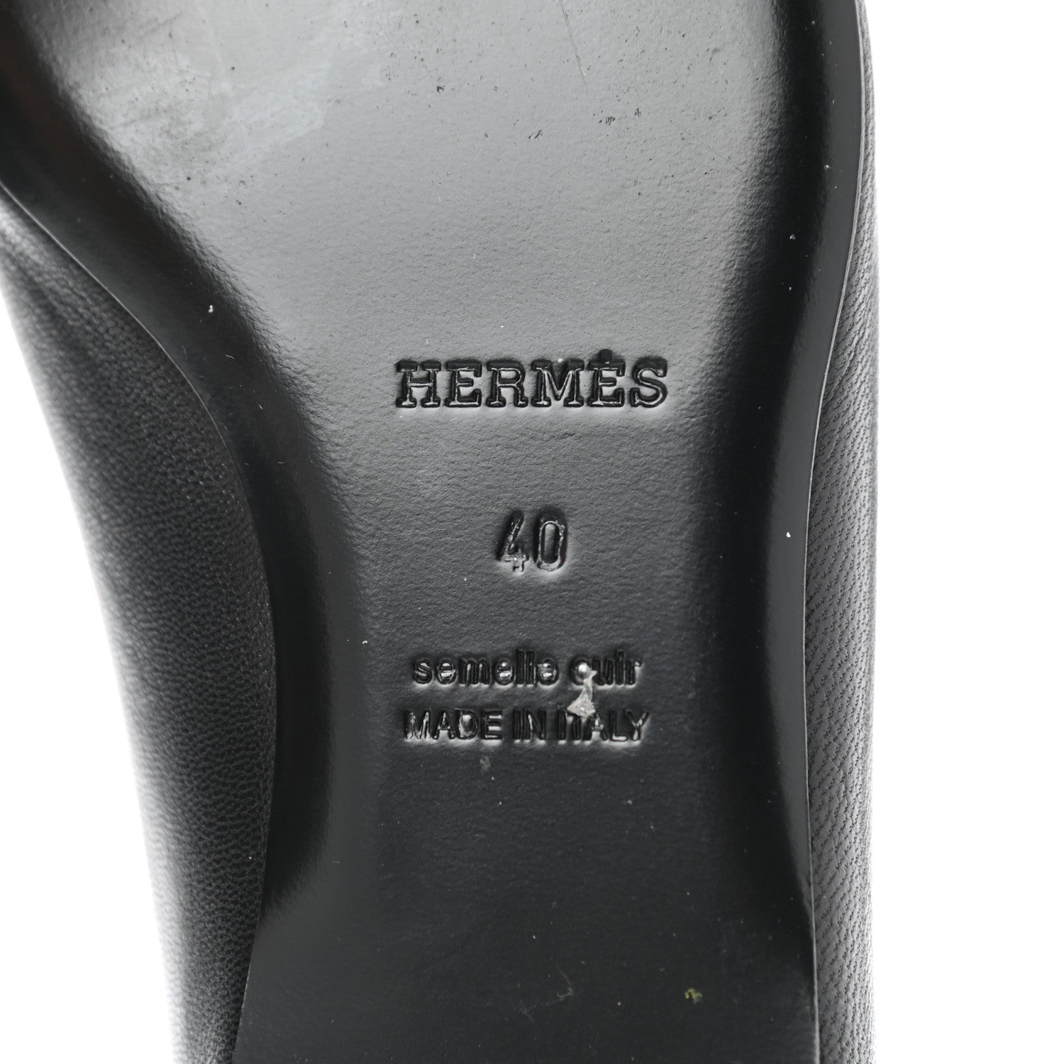 Hermes Goatskin Bilbao Ballerina Flats 40 Black 6 of 9