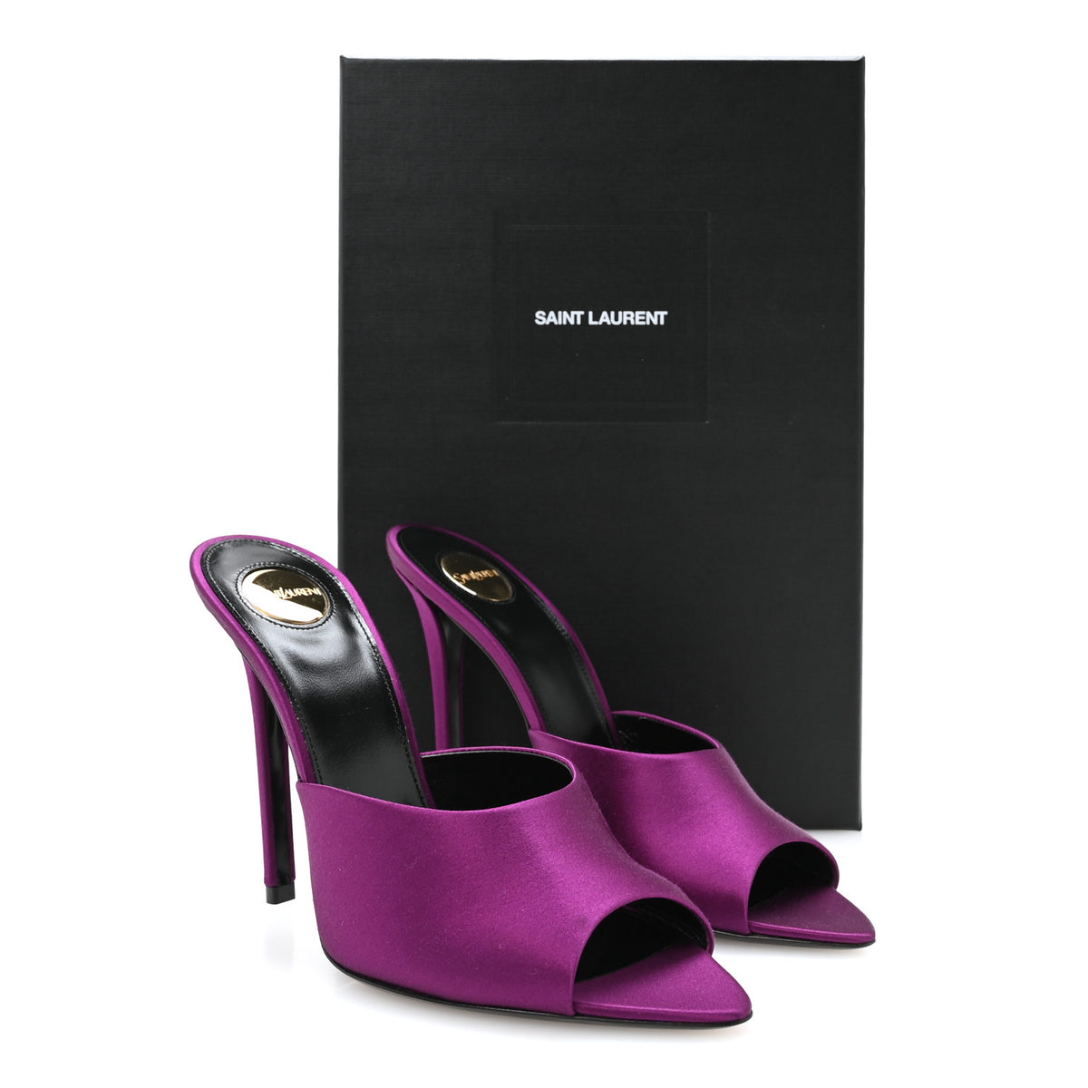 Satin Goldie Mule Sandal 39 Cyclamen