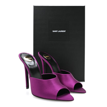 Saint Laurent Satin Goldie Mule Sandal 39 Cyclamen 9 of 10