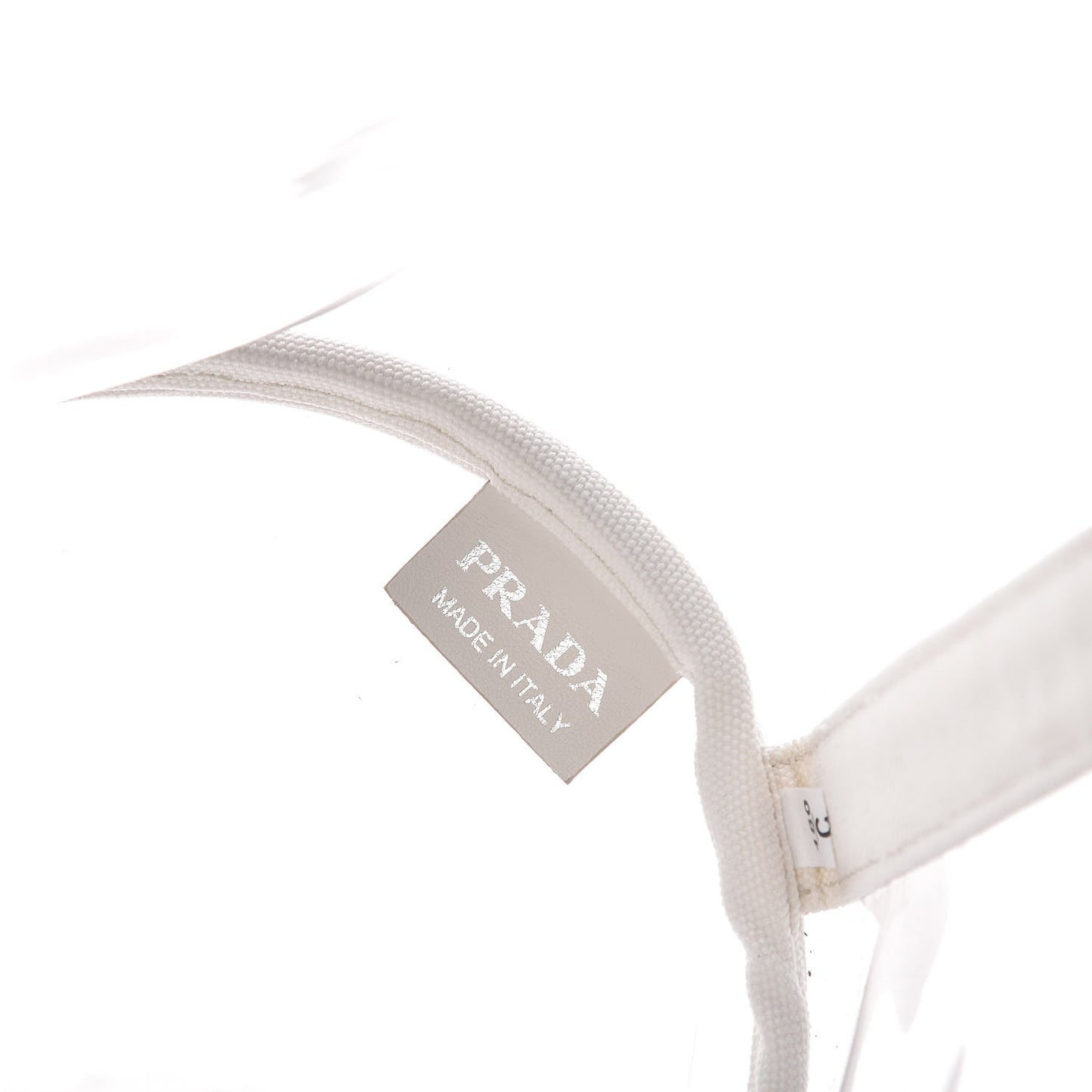 Plexiglass Calfskin Small Shopper Tote White