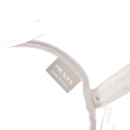 Prada Plexiglass Calfskin Small Shopper Tote White 8 of 8