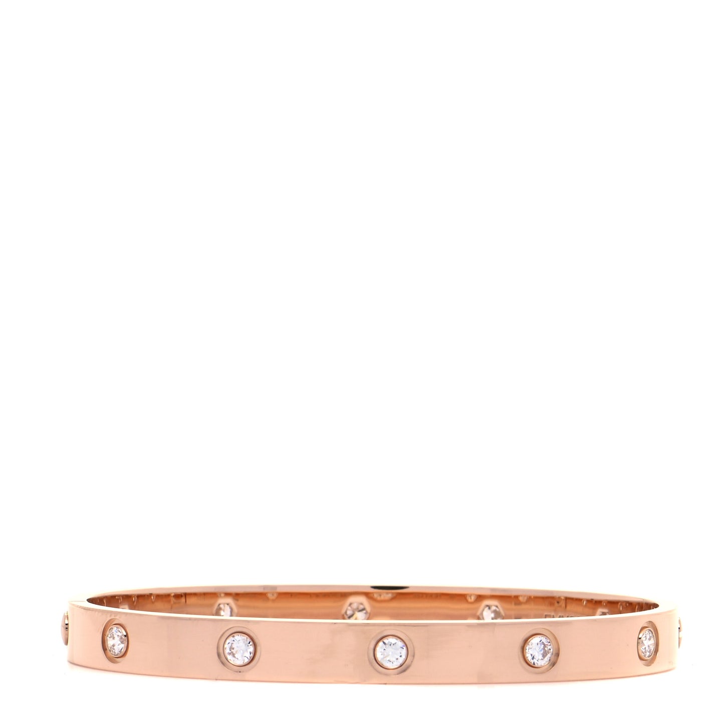 18K Pink Gold 10 Diamond LOVE Bracelet 17