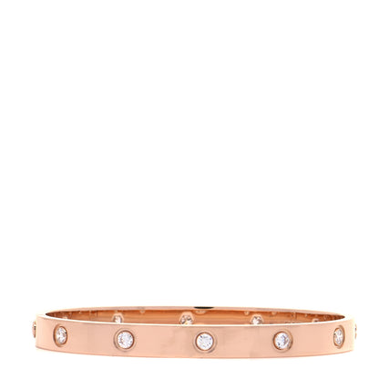 Cartier 18K Pink Gold 10 Diamond LOVE Bracelet 17 1 of 8