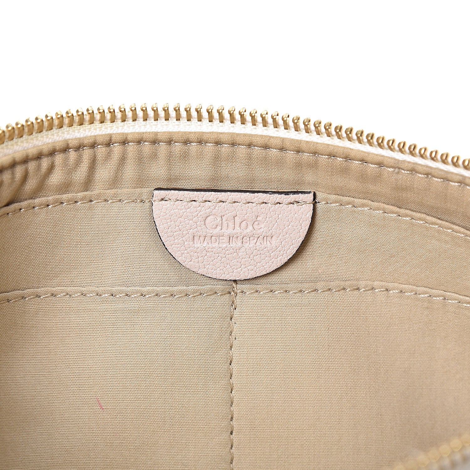 Chloe Metallic Calfskin Patchwork Chain Wallet White Pink 5 of 9