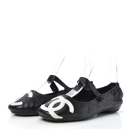 Chanel Lambskin Quilted Cambon Ballerina Flats 37 Black 3 of 7