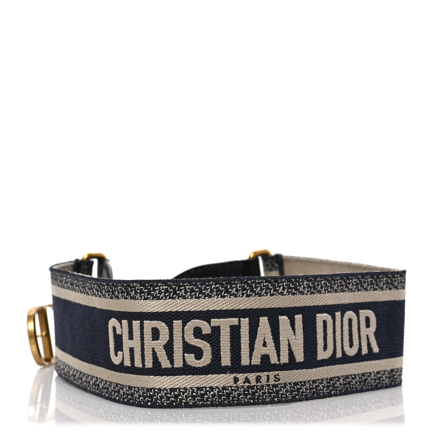 Canvas Embroidered Large Book Belt 85 34 Bleu