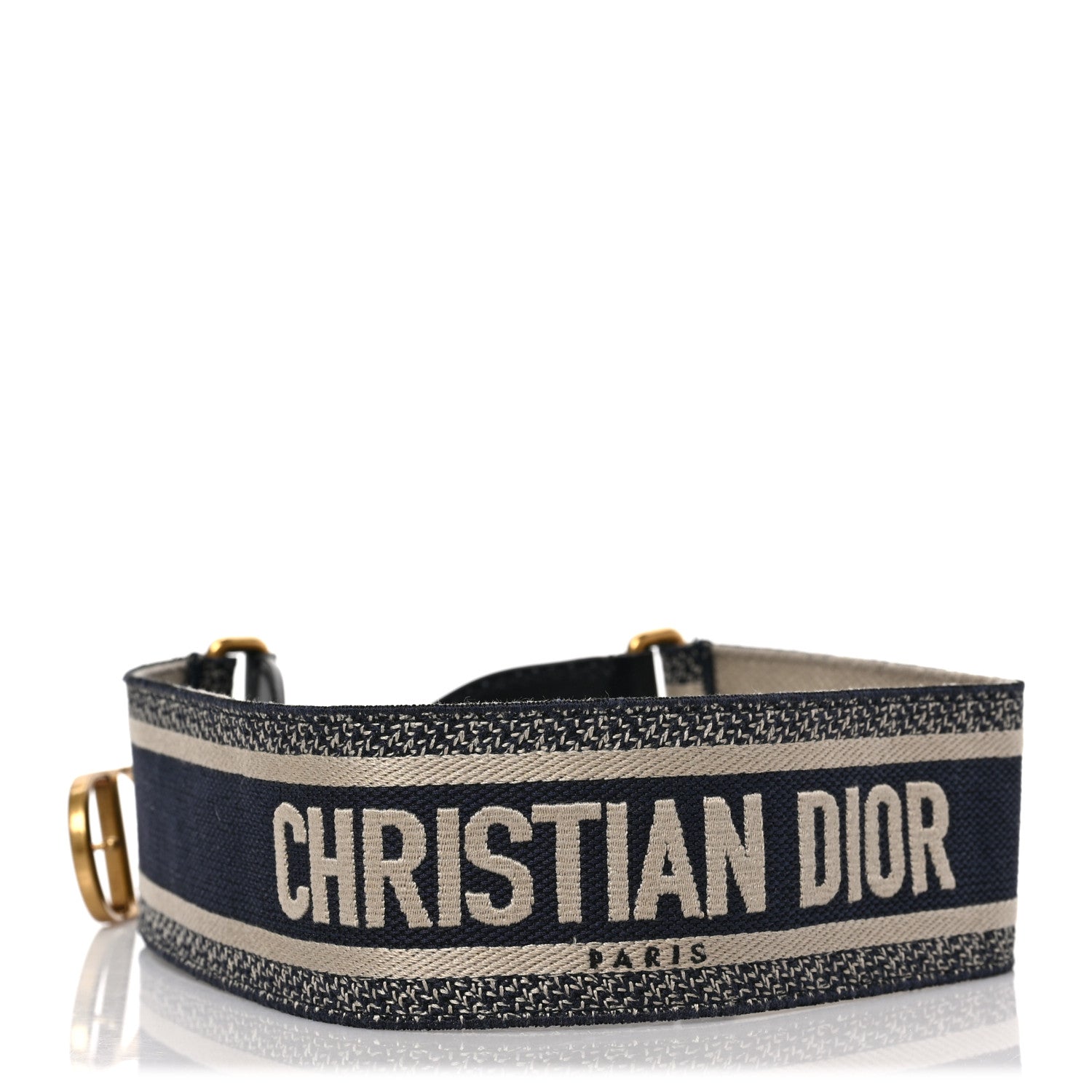 Christian Dior Canvas Embroidered Large Book Belt 85 34 Bleu 2 of 4