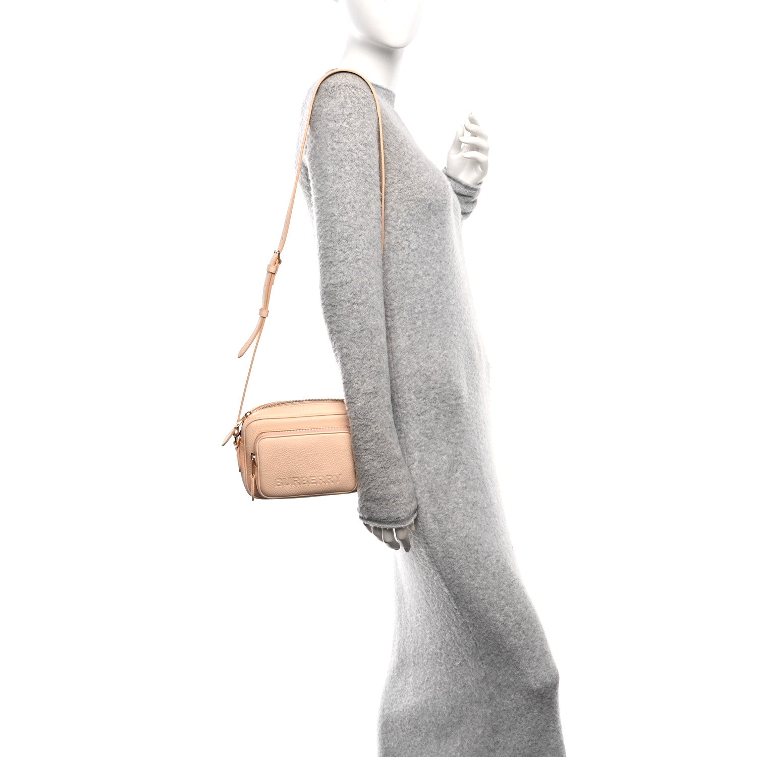 Burberry Grained Calfskin Small Camera Bag Peach Pink 2 of 9