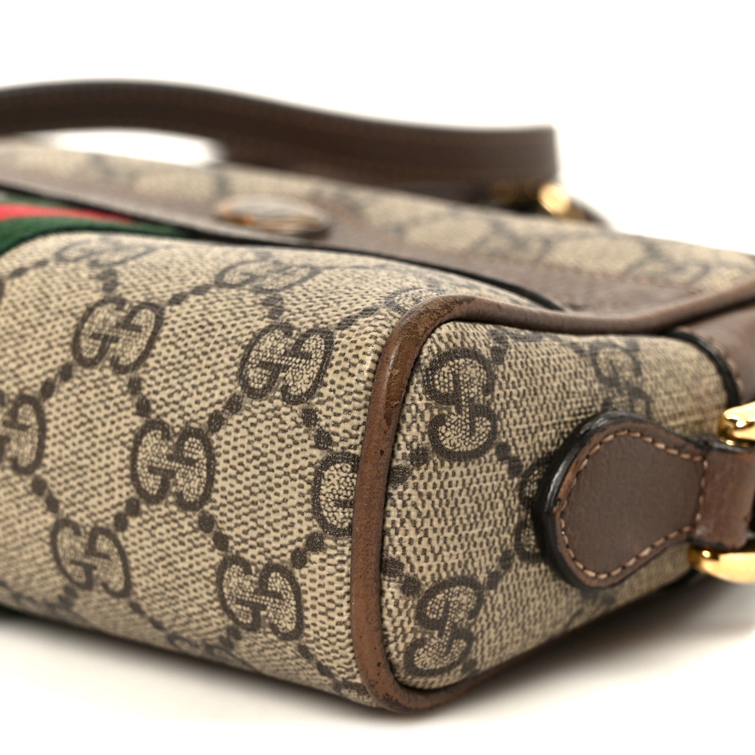 Gucci GG Supreme Monogram Web Mini Ophidia Shoulder Bag Brown 10 of 10