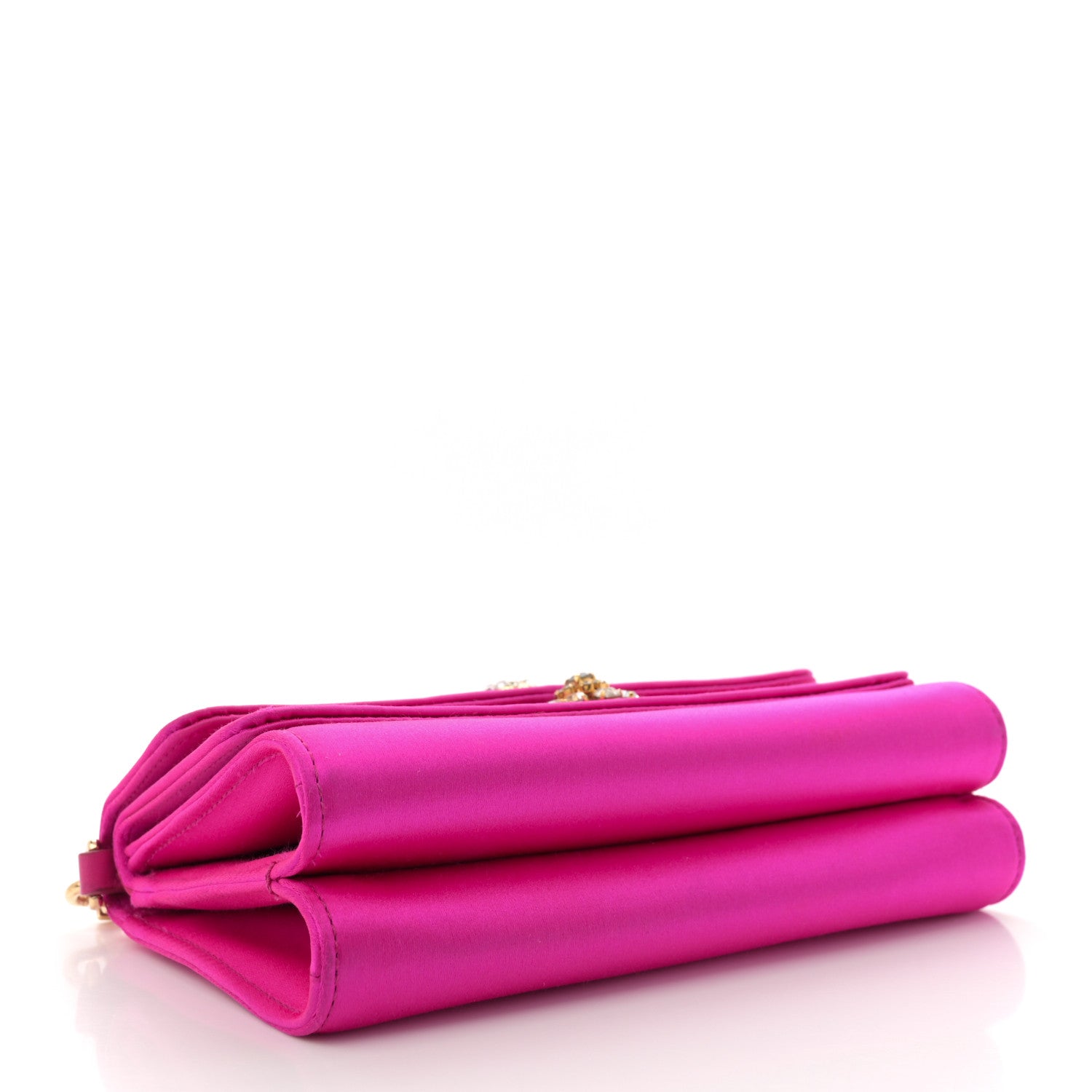 Dolce & Gabbana Satin Crystal Chain Pochette Rosa Shocking 4 of 12