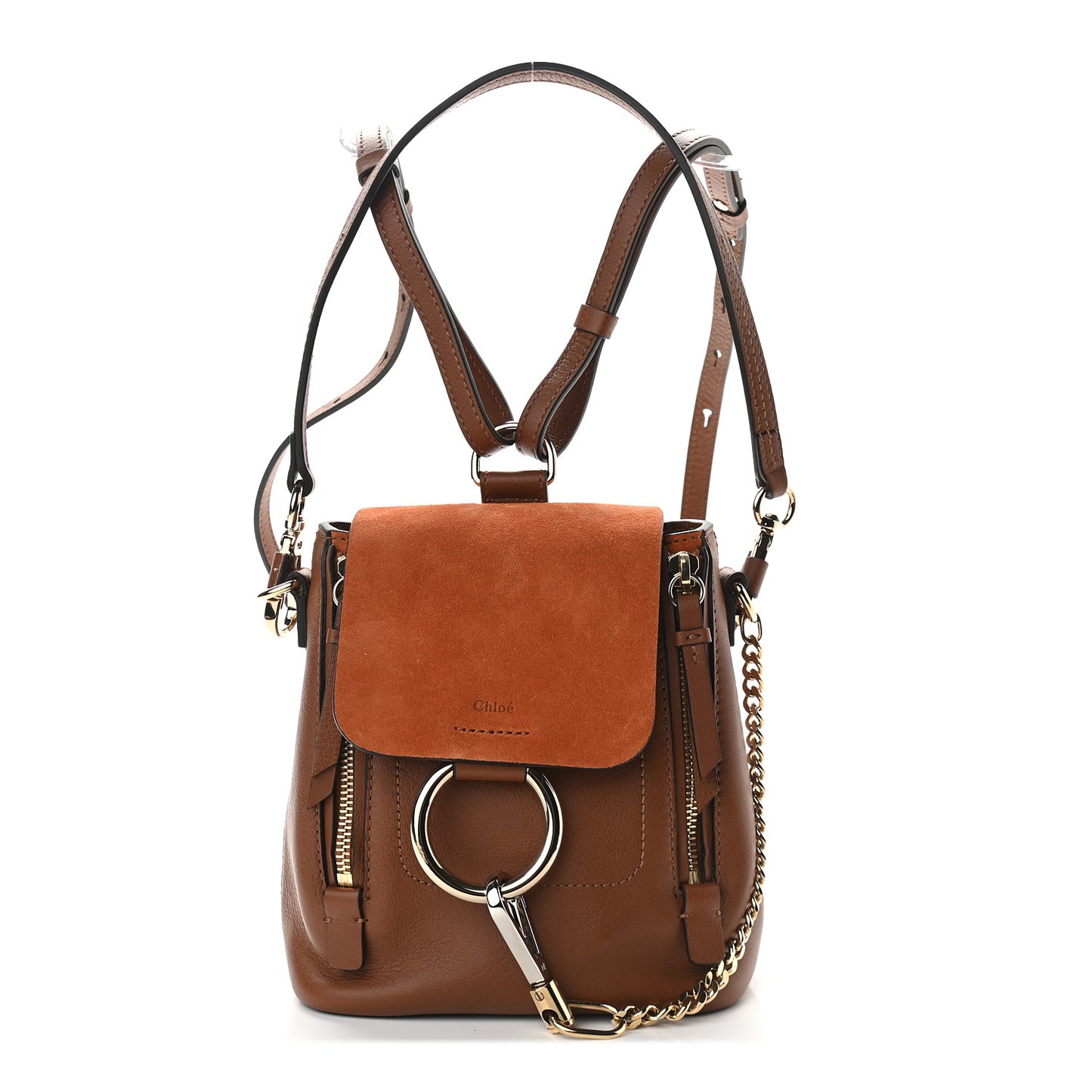 Suede Calfskin Mini Faye Backpack Tan