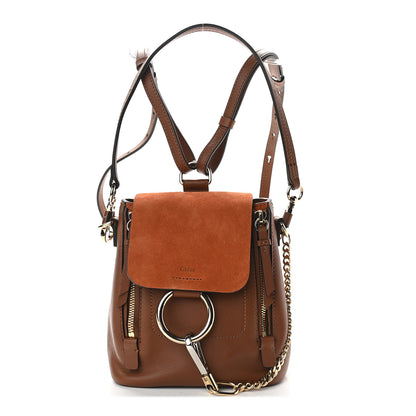 Chloe Suede Calfskin Mini Faye Backpack Tan 1 of 9
