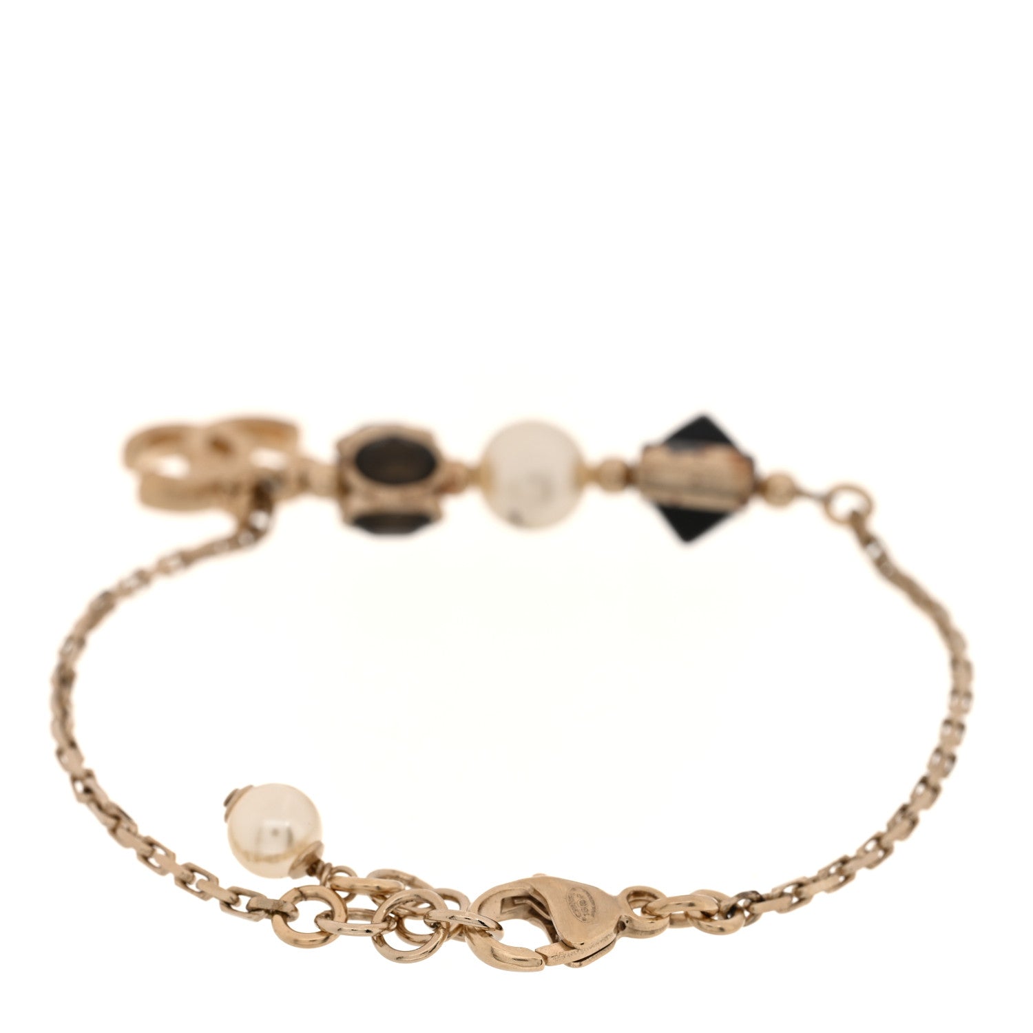 Chanel Enamel Pearl CC Bracelet Gold Black 3 of 4