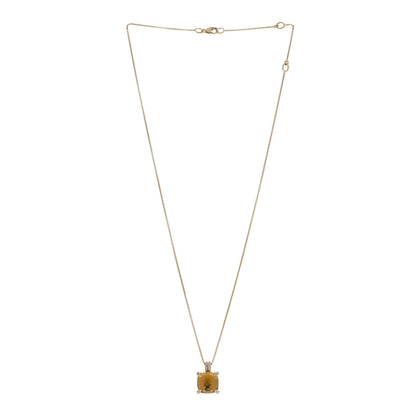 David Yurman 18K Yellow Gold Diamond Citrine 11mm Chatelaine Pendant Necklace 3 of 4