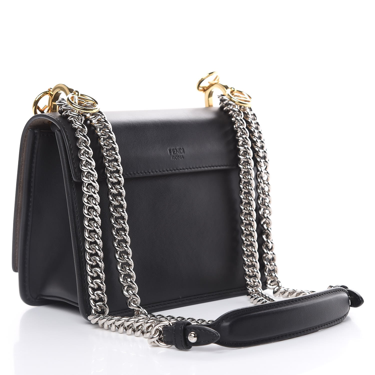 Fendi Vitello Century Opaco F is Fendi Small Kan I Shoulder Bag Black 3 of 11