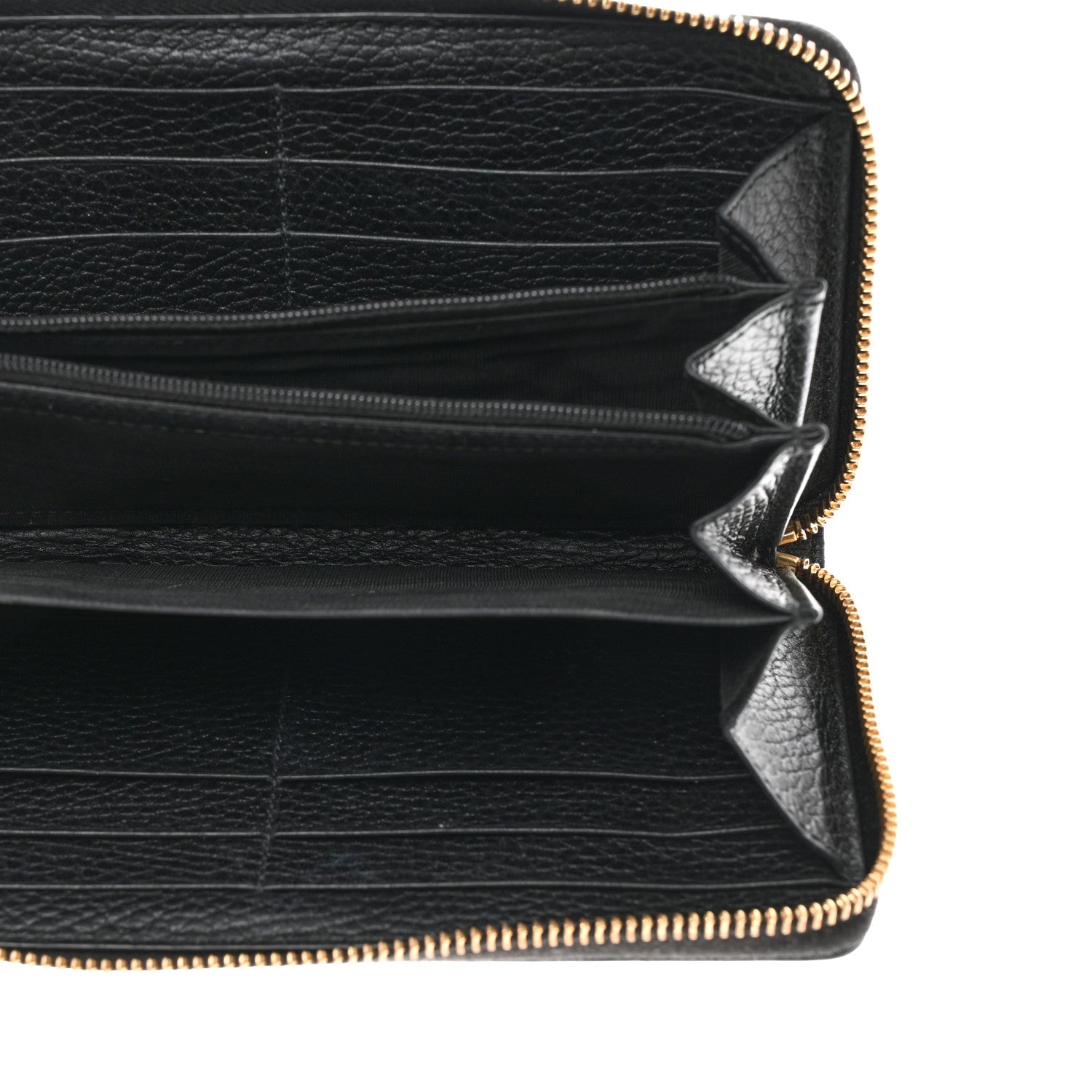 Gucci Dollar Calfskin GG Marmont Zip Around Wallet Black 6 of 8