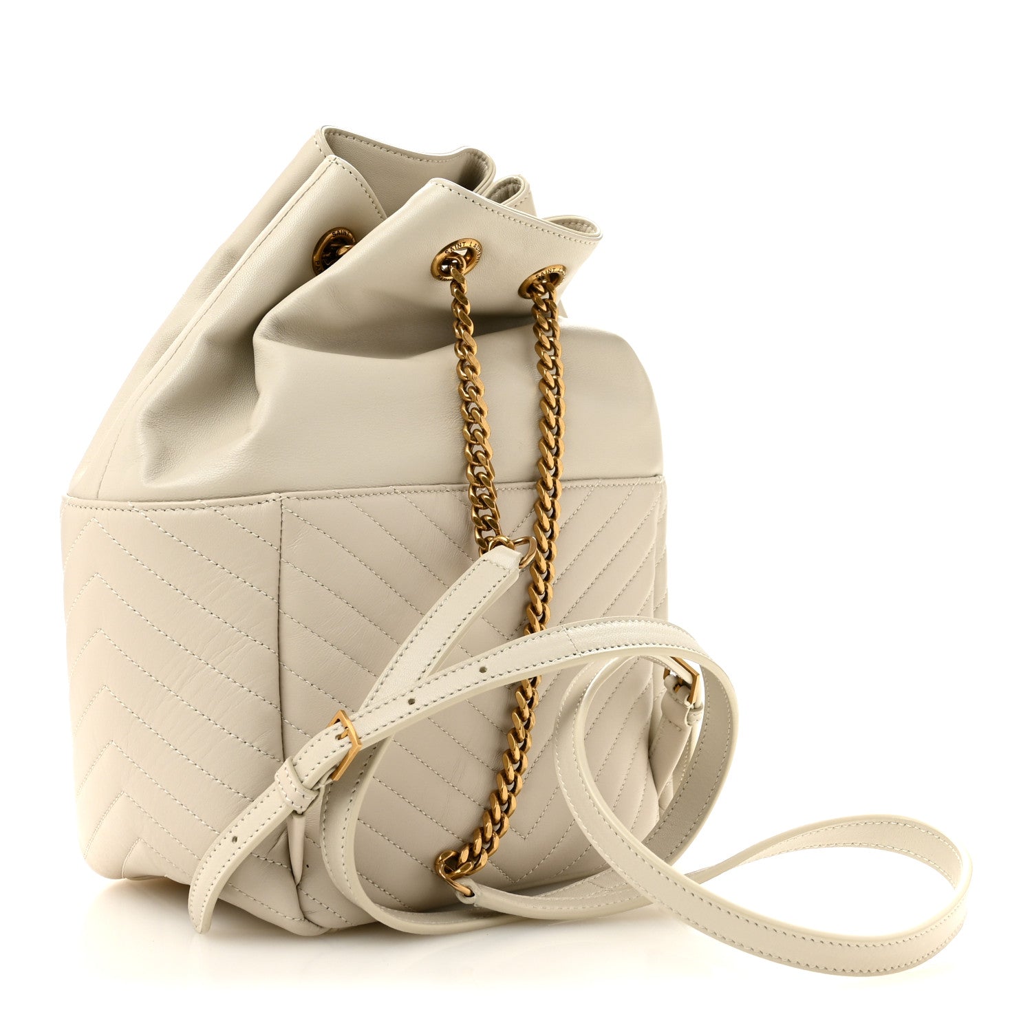 Saint Laurent Joe Backpack In Lambskin - White