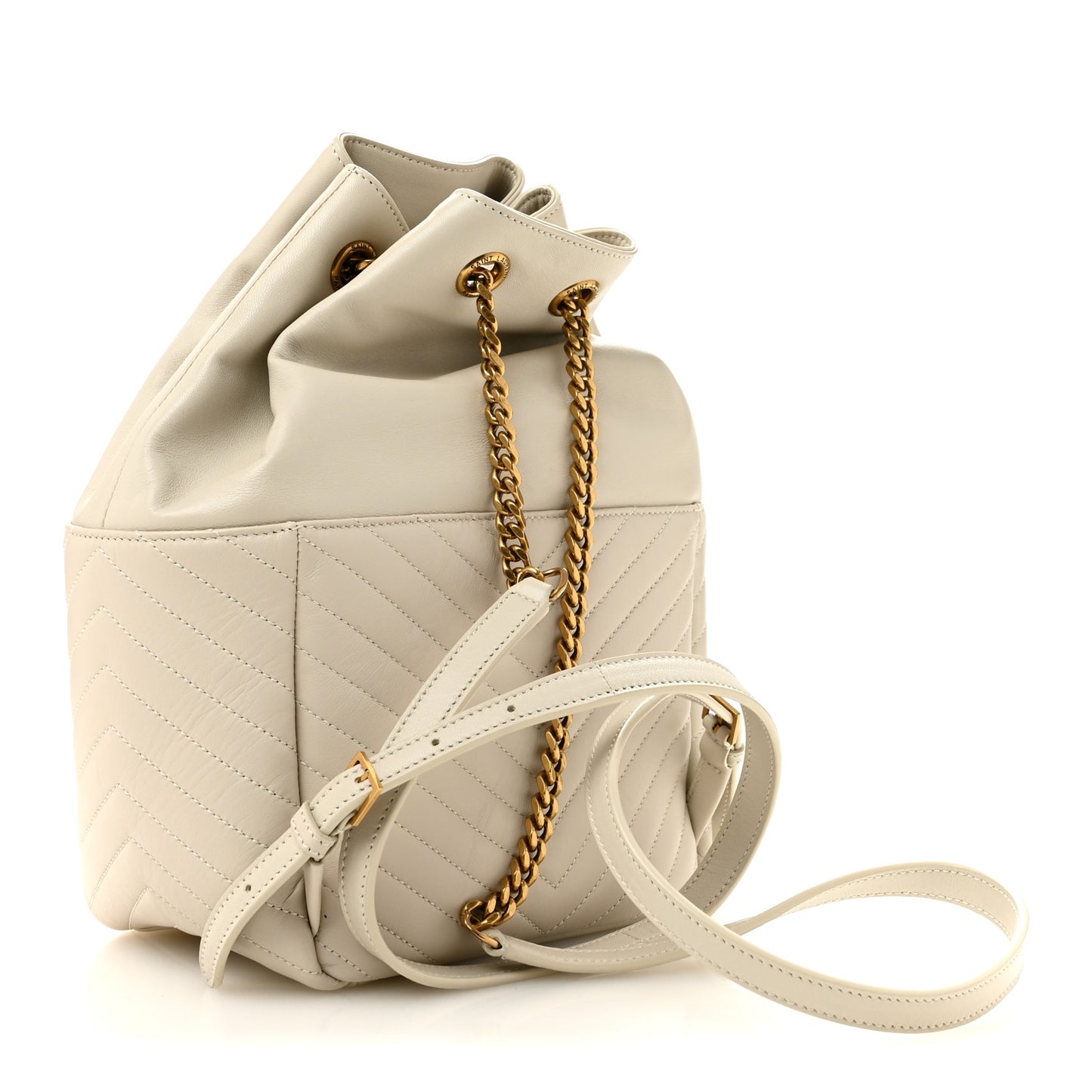 Lambskin Matelasse Monogram Joe Backpack Cream