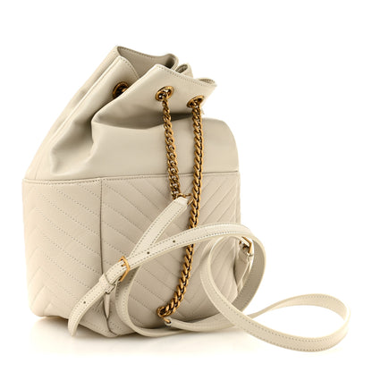 Saint Laurent Lambskin Matelasse Monogram Joe Backpack Cream 3 of 11