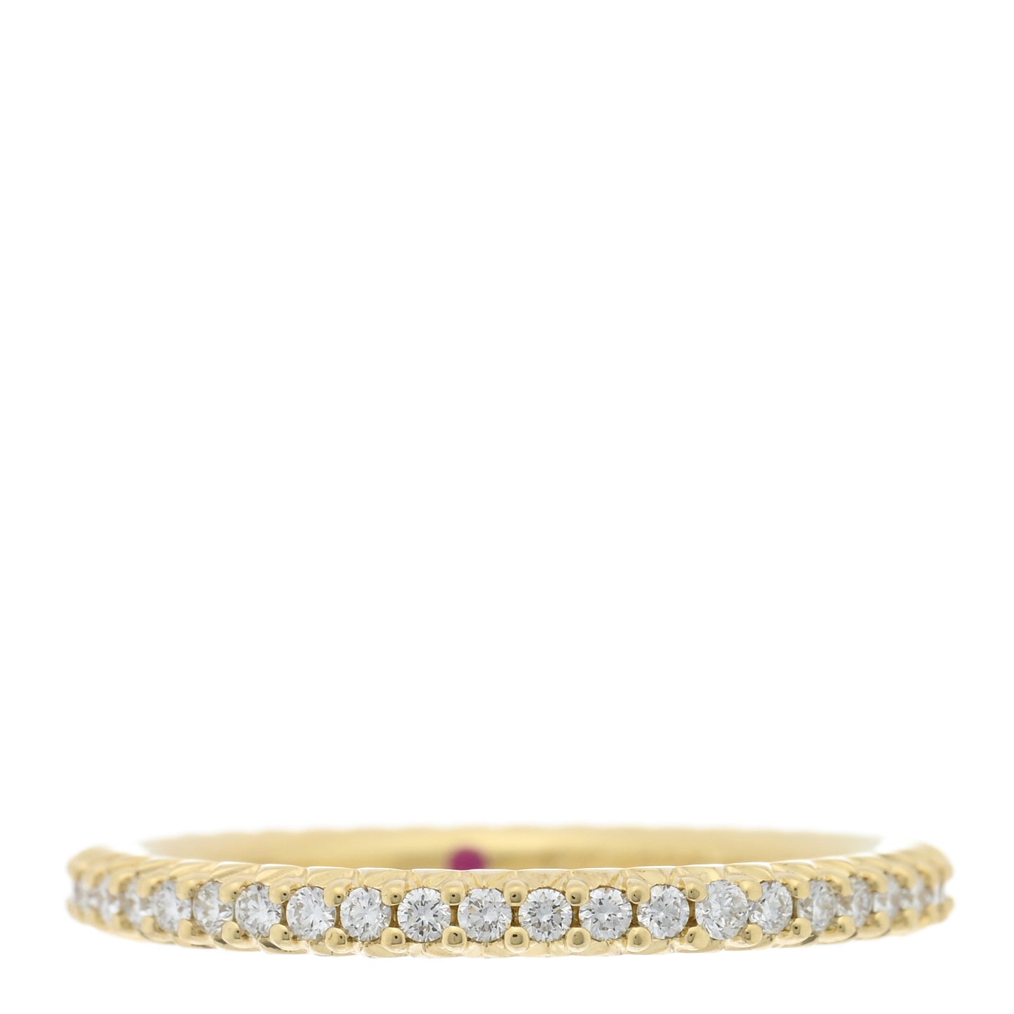 18K Yellow Gold Diamond Micro Pave Eternity Band Ring 55 7.25