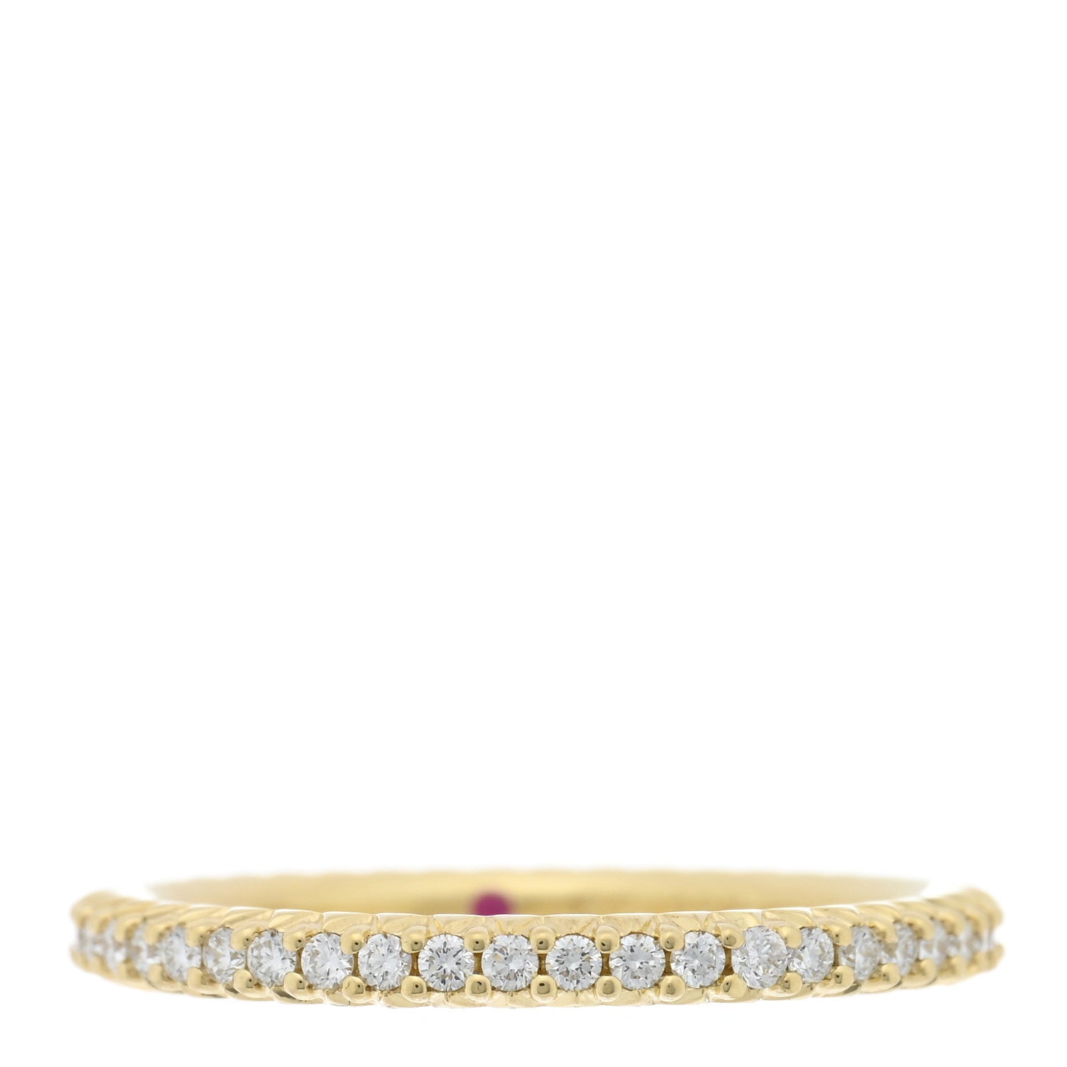 Roberto Coin 18K Yellow Gold Diamond Micro Pave Eternity Band Ring 55 7.25 1 of 4