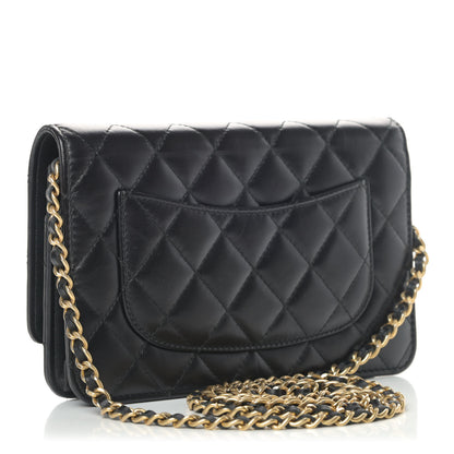 Chanel Aged Calfskin Quilted Lucky Charms 2.55 Reissue Wallet On Chain WOC Black 2 of 6
