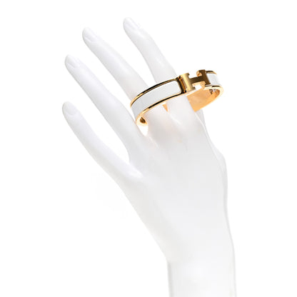 Hermes Enamel Narrow Clic Clac H Bracelet PM White 4 of 5
