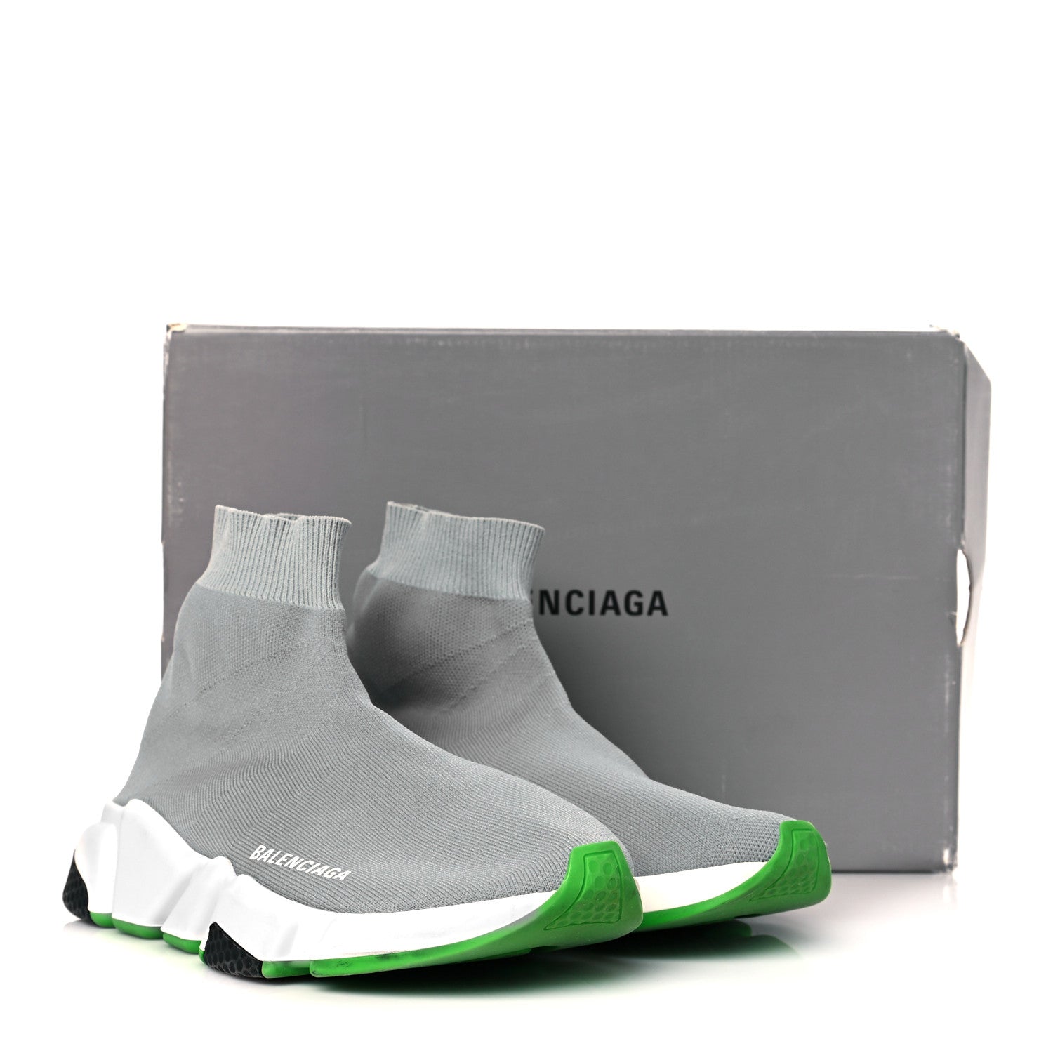 Balenciaga Neoprene Knit Womens Speed Sneakers 38 Gris Roche 9 of 9