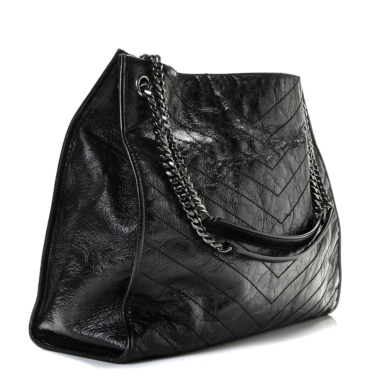 Saint Laurent Crinkled Calfskin Matelasse Monogram Niki Shoulder Bag Black 2 of 9