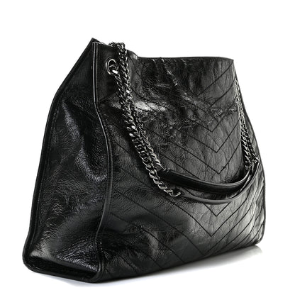 Saint Laurent Crinkled Calfskin Matelasse Monogram Niki Shoulder Bag Black 2 of 9