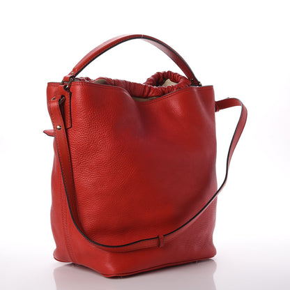 Burberry Grainy Calf Bucket Shoulder Bag Red 4 of 10