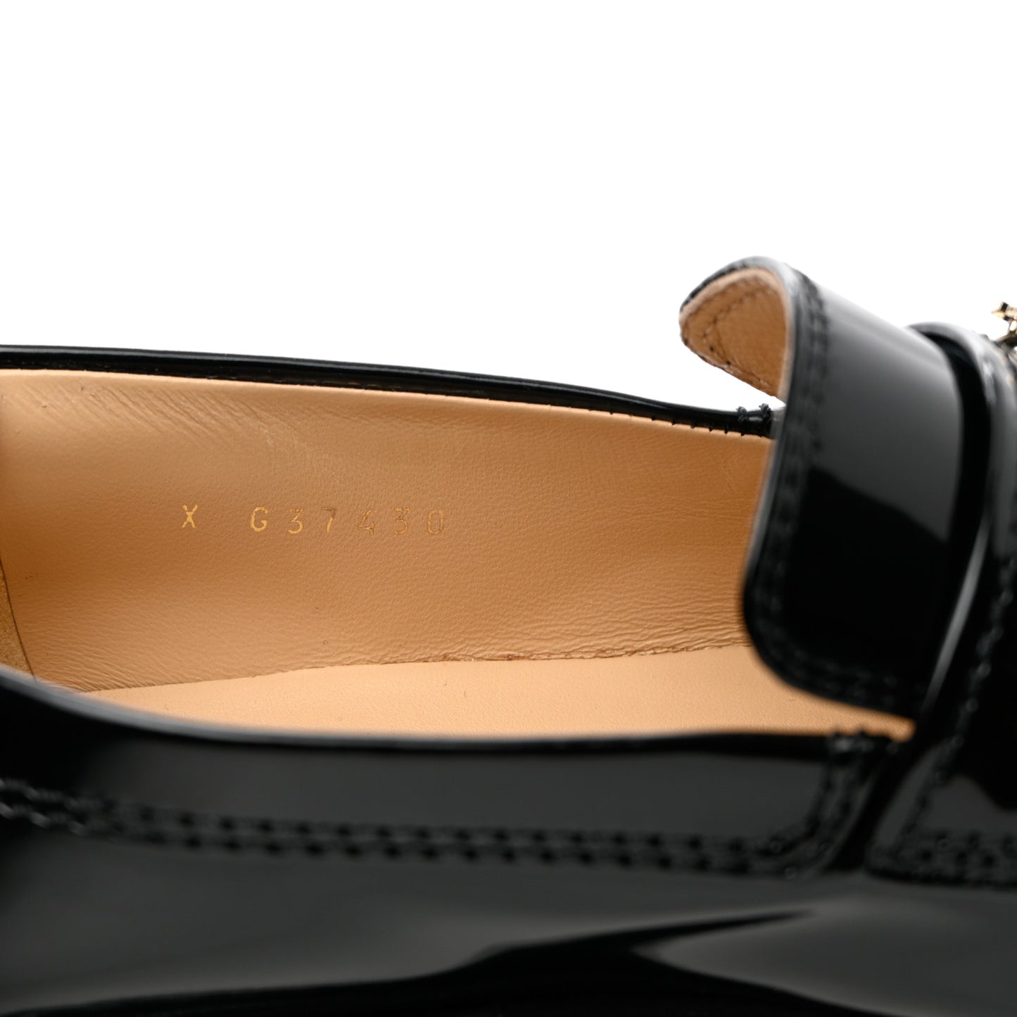 Shiny Calfskin Logo Loafers 42 Black