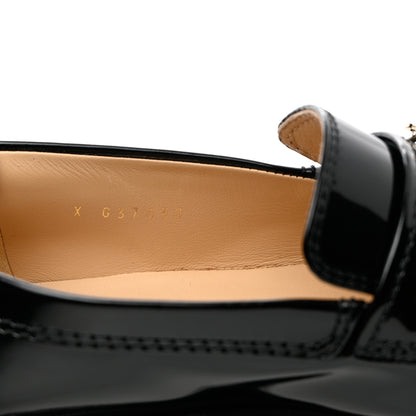 Chanel Shiny Calfskin Logo Loafers 42 Black 8 of 9