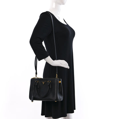 Prada Saffiano Small Galleria Double Zip Tote Black 2 of 9