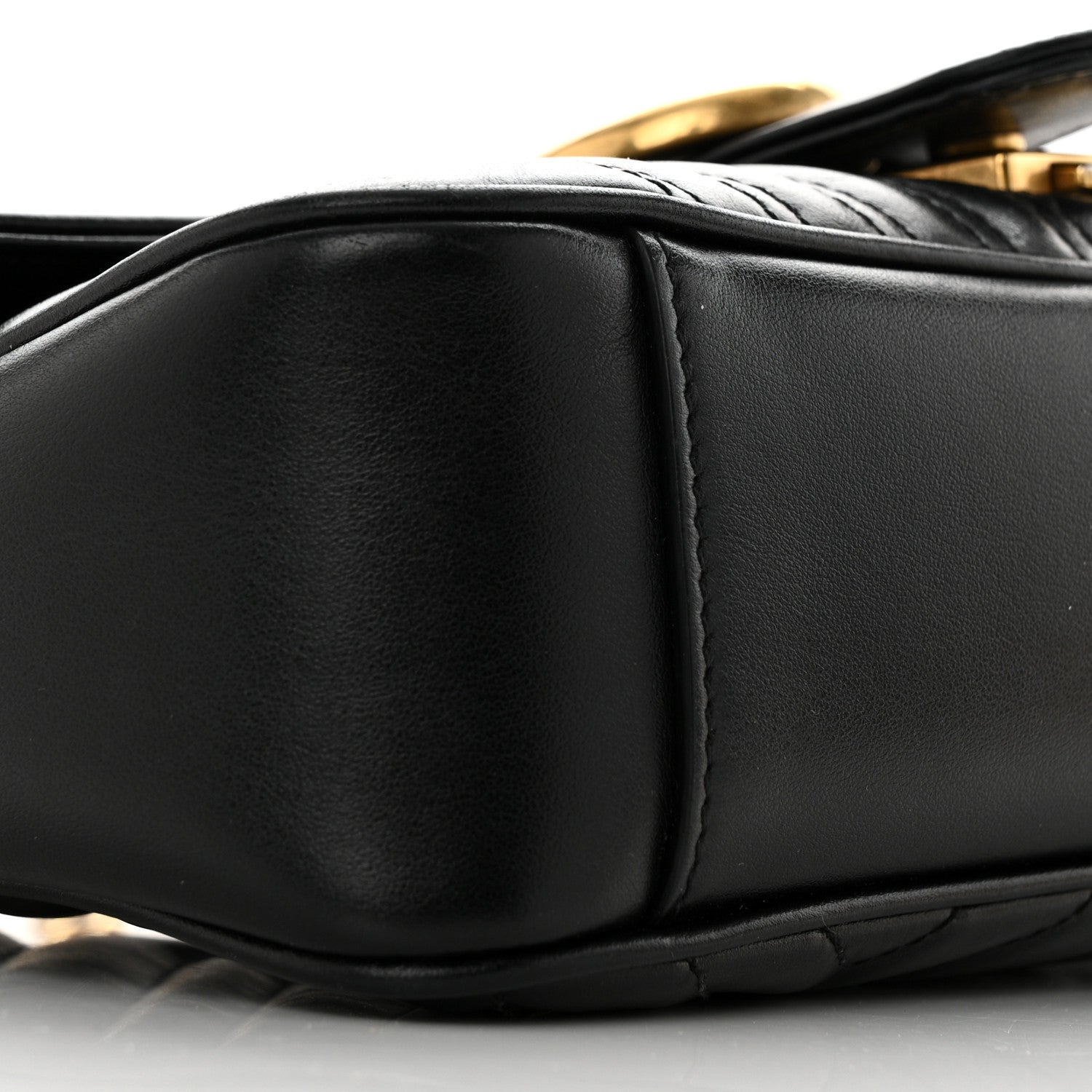 Gucci Calfskin Matelasse Small GG Marmont Shoulder Bag Black 8 of 11