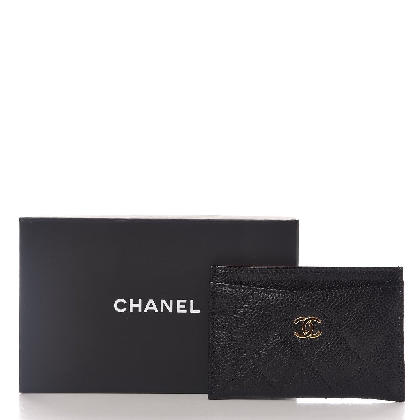 Caviar Quilted Card Holder Black
