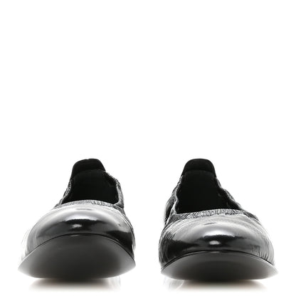Chanel Lambskin Shiny Goatskin Calfskin Ballerina Flats 39.5 Black 3 of 9
