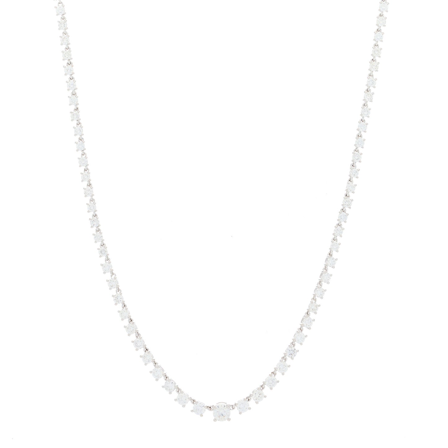 18K White Gold Diamond Rope Choker Necklace